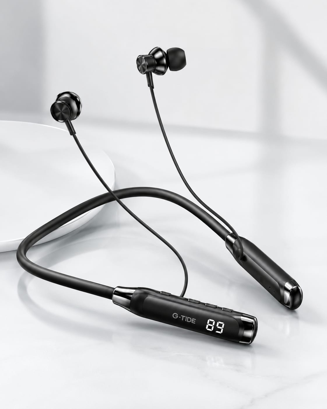 G-Tide EG22 Audífonos Neckband inalámbricos, micrófono, pantalla digital — imagen 2
