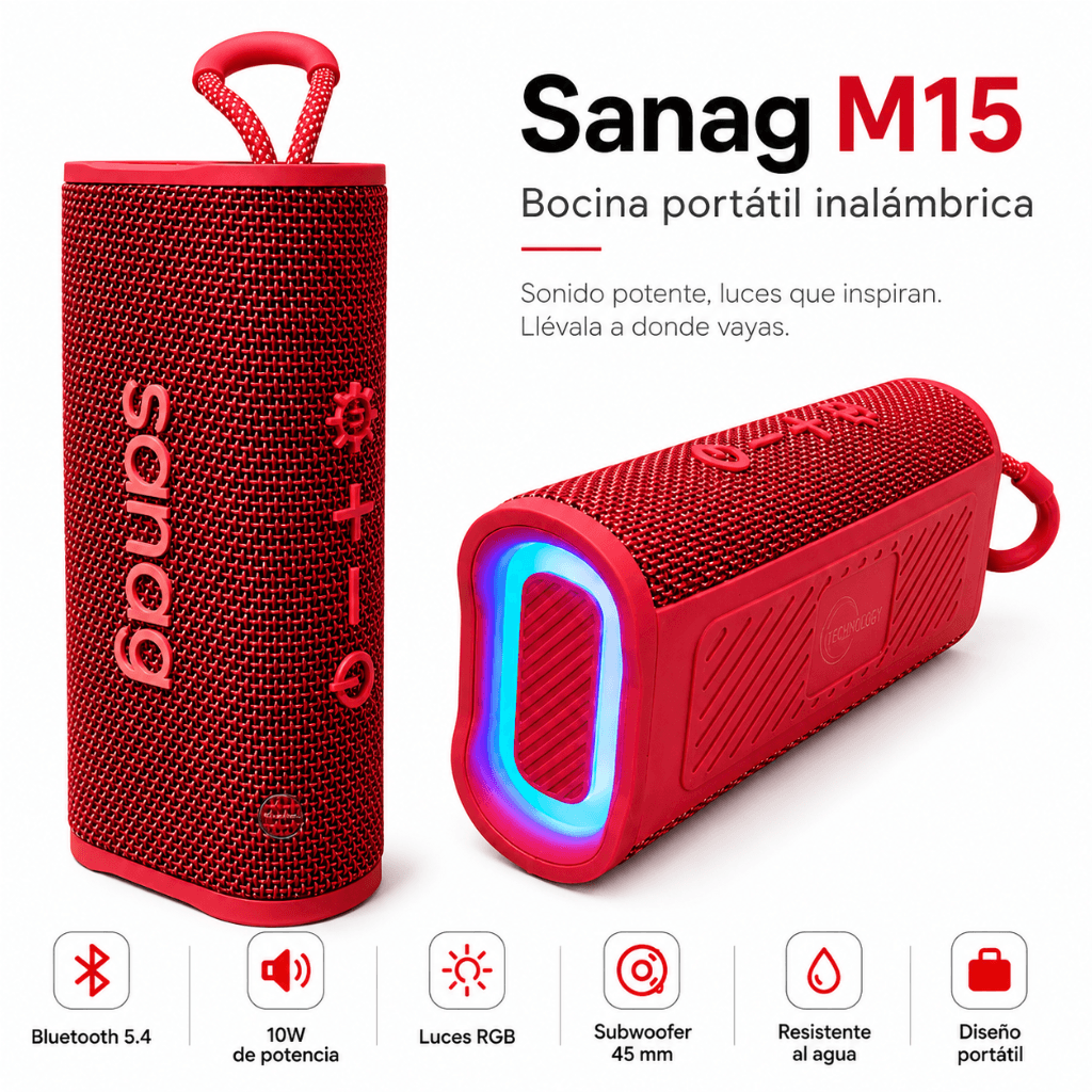 AUDIFONOS REDMI BUDS 6 PLAY (ROSA) + SMARTWATCH FILWANS GTS MINI (DORADA) + BOCINA SANAG M15 (ROJA) — imagen 10