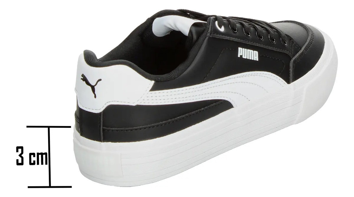 Tenis Puma Court Classic Dama Casual Negro Blanco Mujer — imagen 12