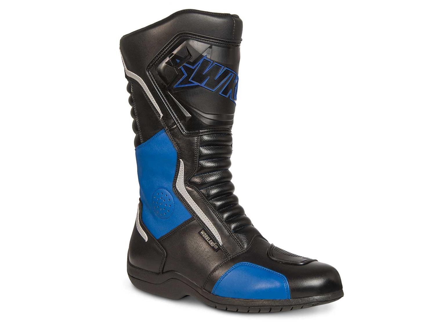 Botas hombre motociclista biker touring WKL 80020 Negro Azul — imagen 2