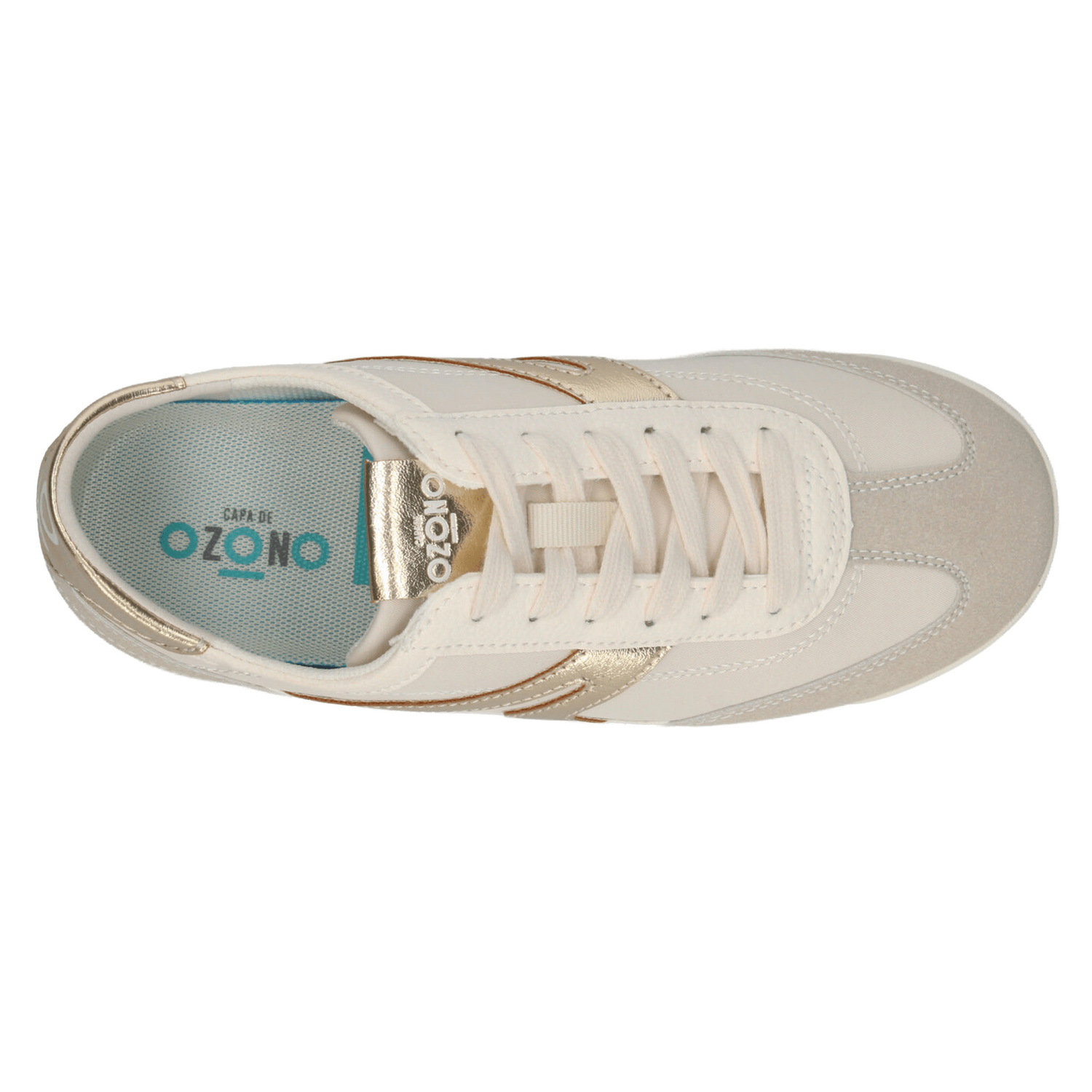 Tenis Ozono Dama Beige Dorado Casual Para Mujer — imagen 9
