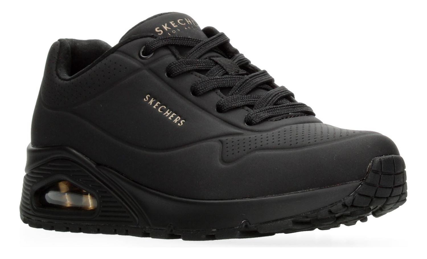 Tenis Skechers Negro Mujer Stand On Air Dama Cómodo Ligero Con Cintas Valvula De Aire Memory Foam — imagen 7