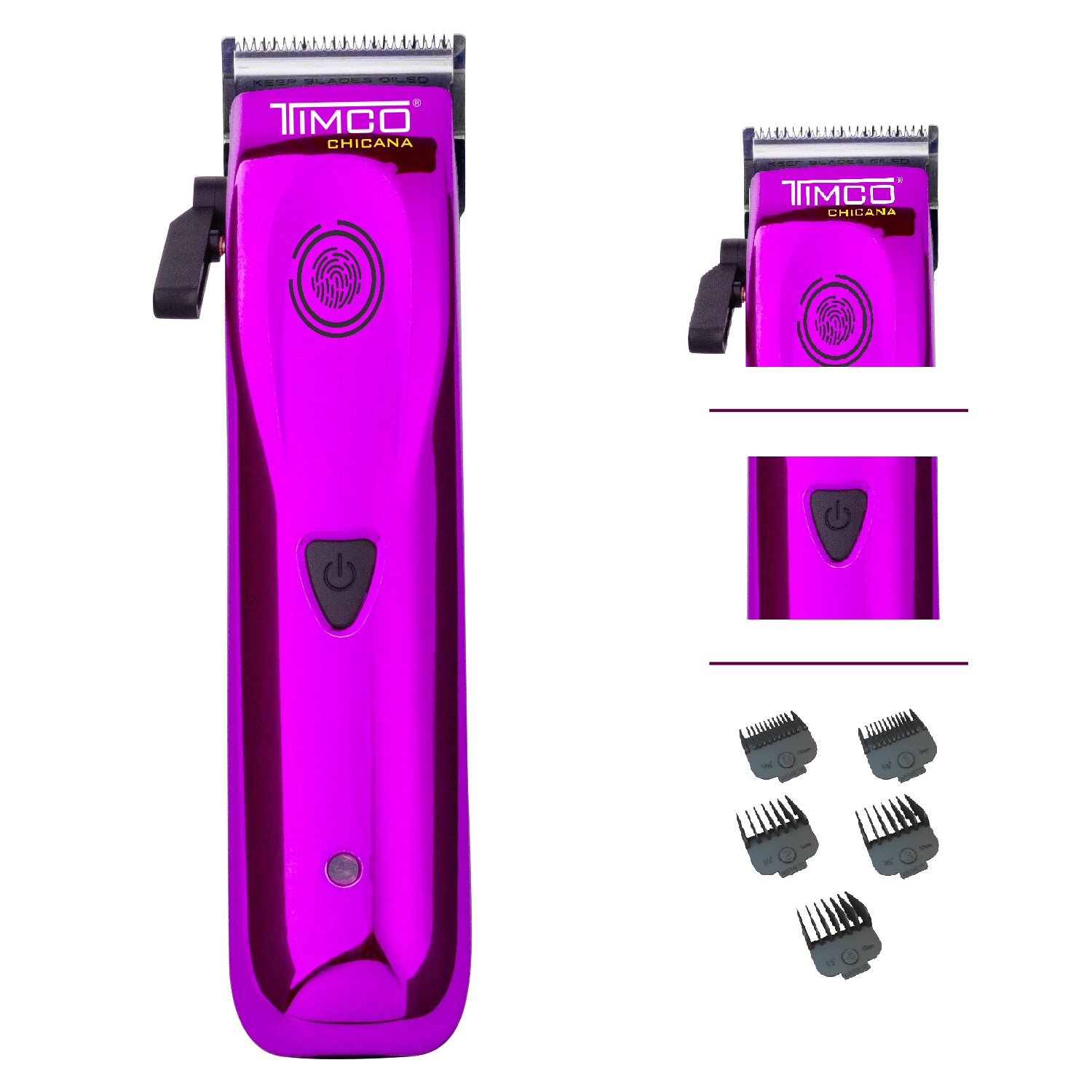 Maquina de Corte Cabello Barba Inalámbrica Uso Profesional Peines Guia de Aumento Timco HC80M — imagen 3