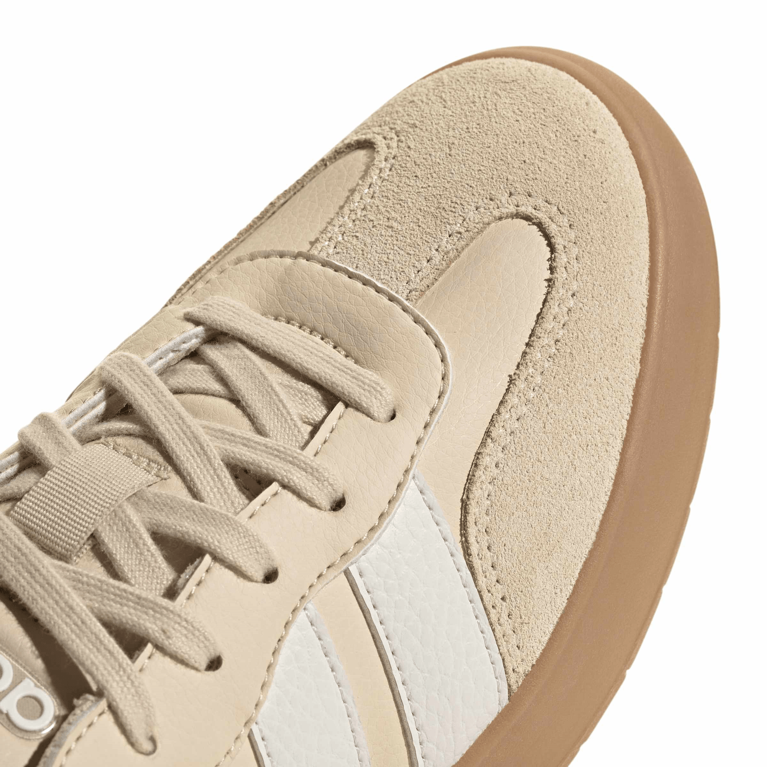 Tenis Adidas Barreda Dama Beige Casual Cintas Gamuza Mujer — imagen 6
