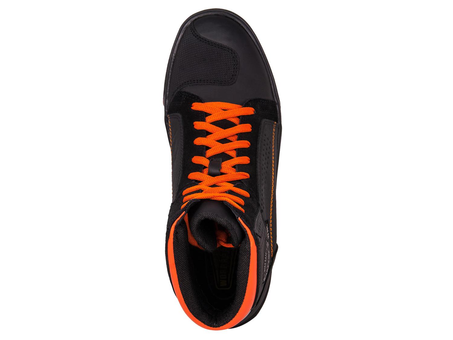Tenis Motociclista Hombre Botin Moto Biker Wkl 80202 Ngo/Naranja — imagen 7