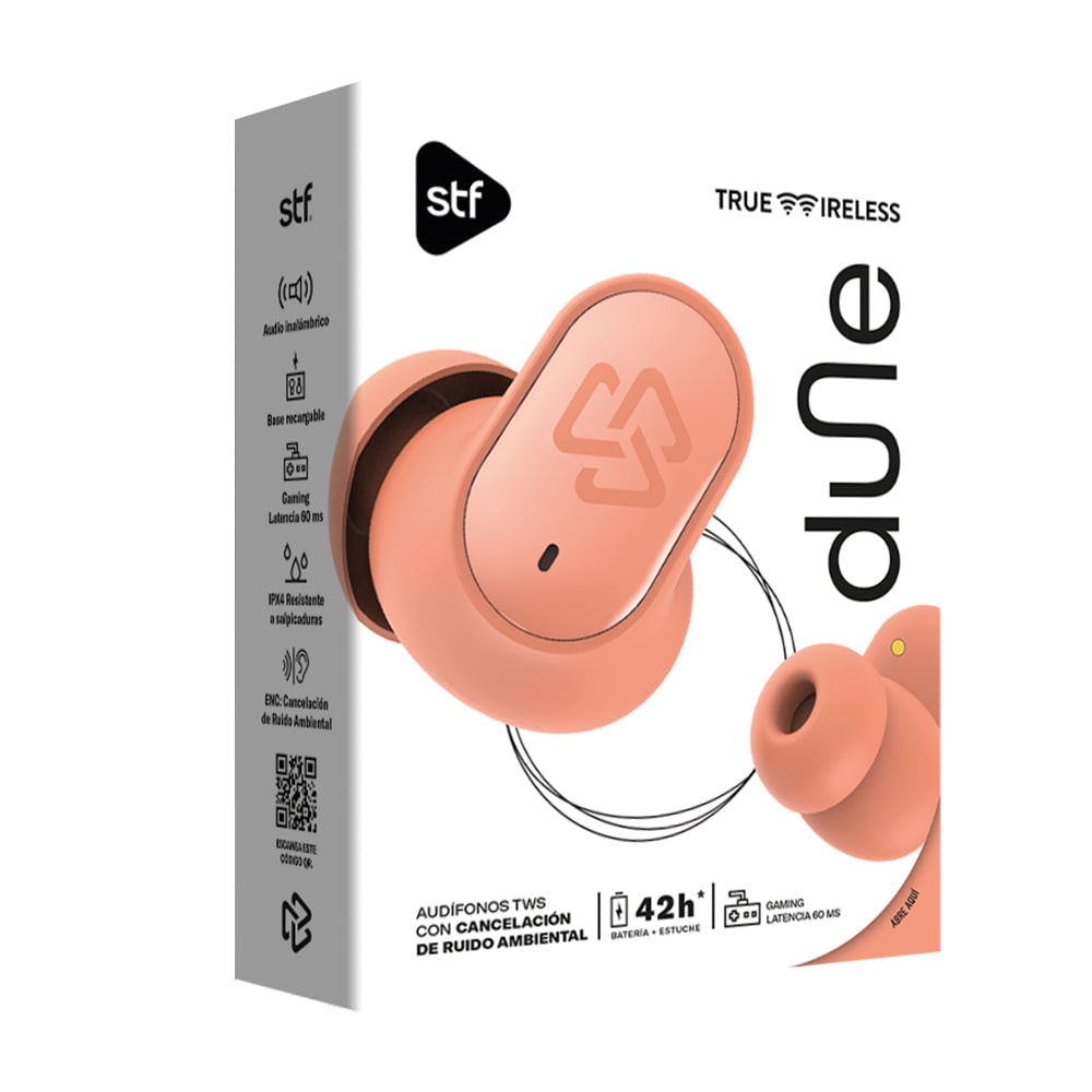 Audifonos Inalámbricos Tws Dune STF 42hrs Uso Protección IPX4 Naranja — imagen 10