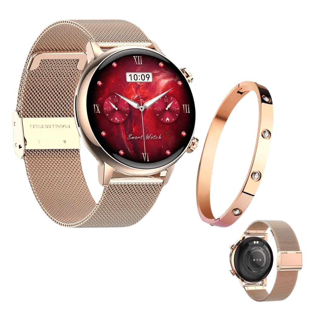 Smartwatch Dorado para Mujer, Romance G-Tide con Llamadas Bluetooth y Monitoreo de Salud — imagen 2