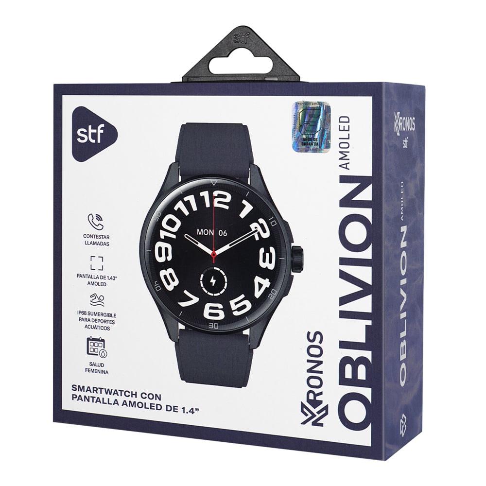 Smartwatch Reloj Kronos Oblivion STF Pantalla Amoled 1.43" Resistencia al agua IP68 Negro — imagen 10
