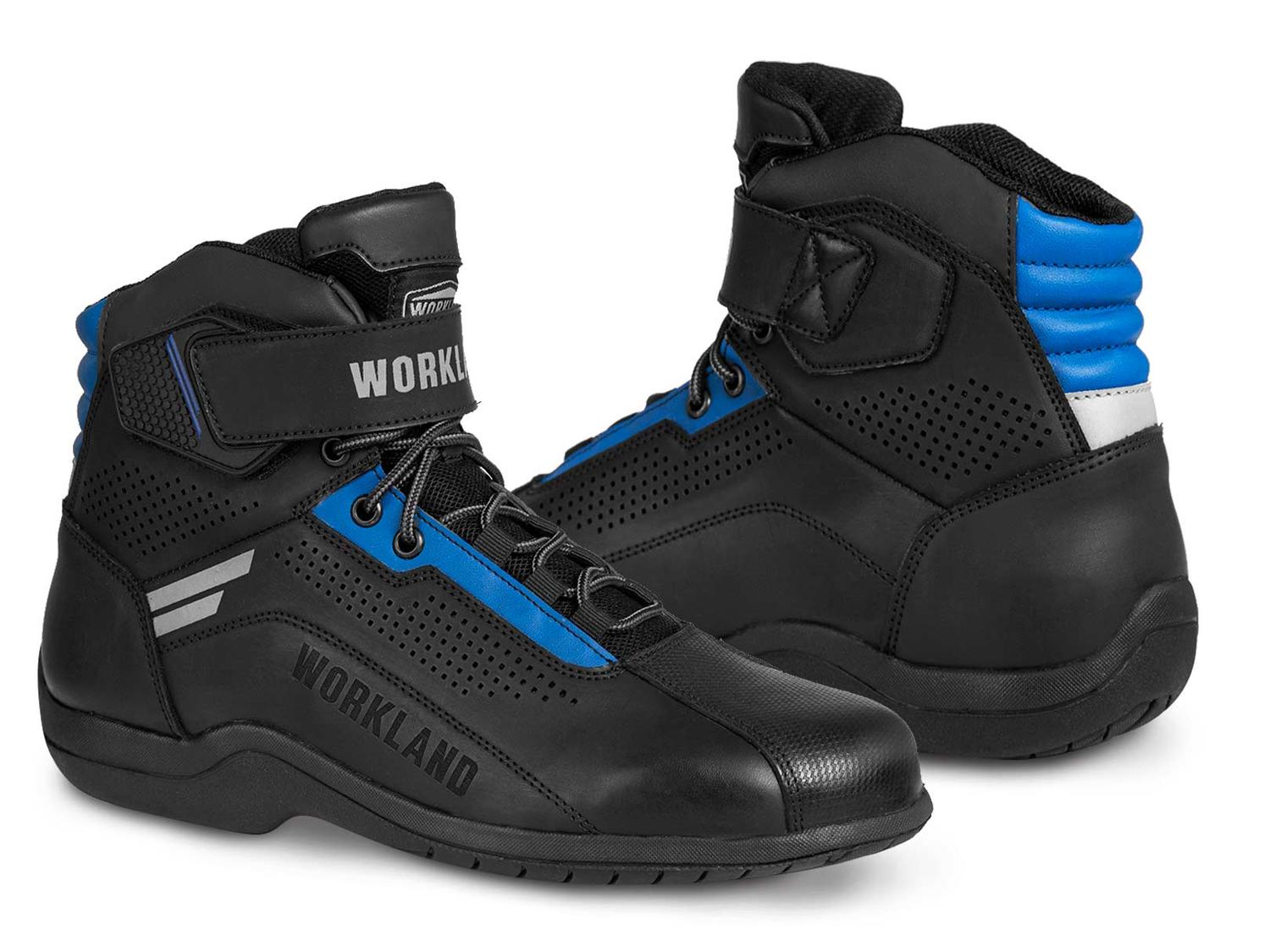 Botas hombre motociclista biker touring WKL 80017 Negro Azul — imagen 1