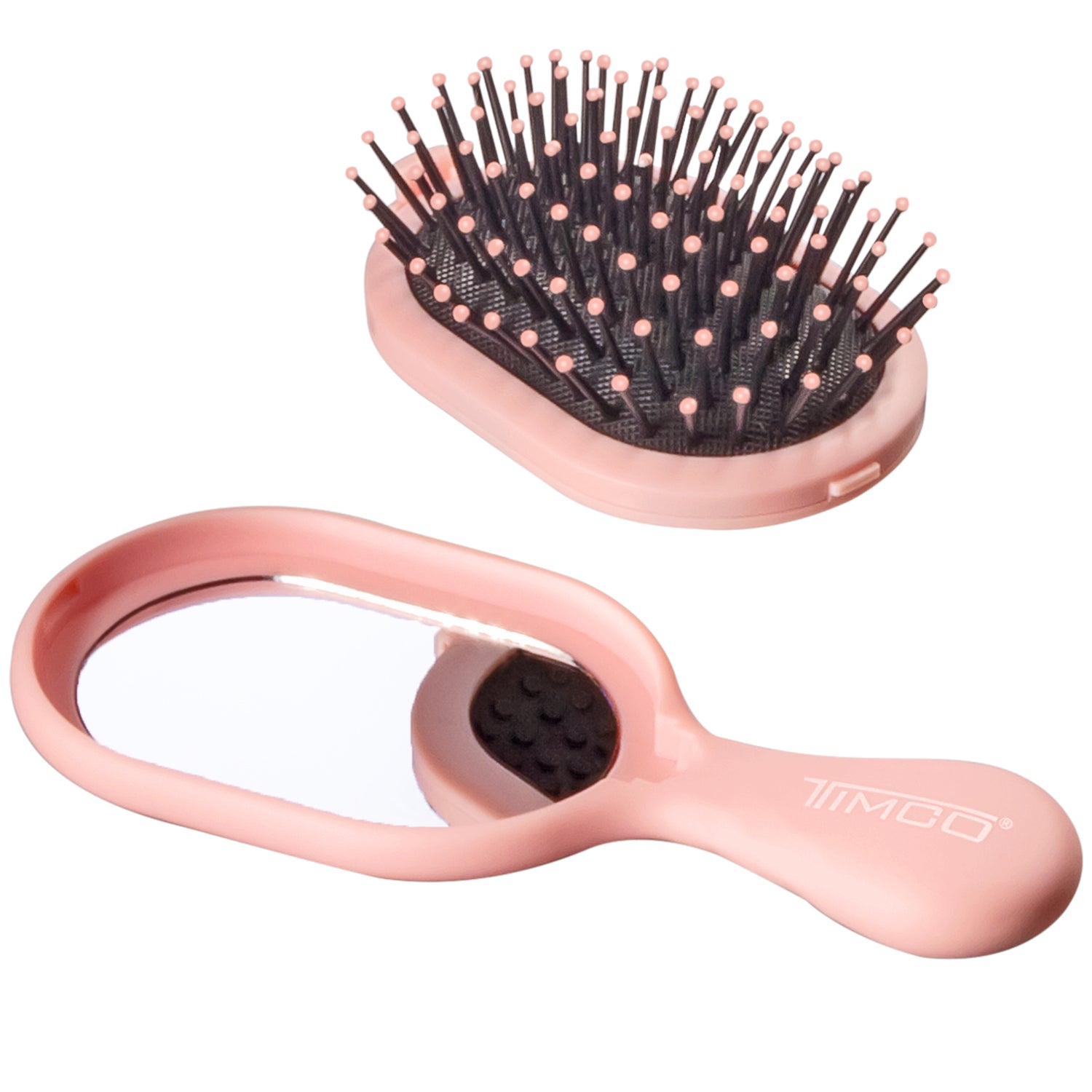 Cepillo Mini de Cabello Desenredante con Espejo tipo Paleta Cojin Removible Timco C6128 — imagen 3