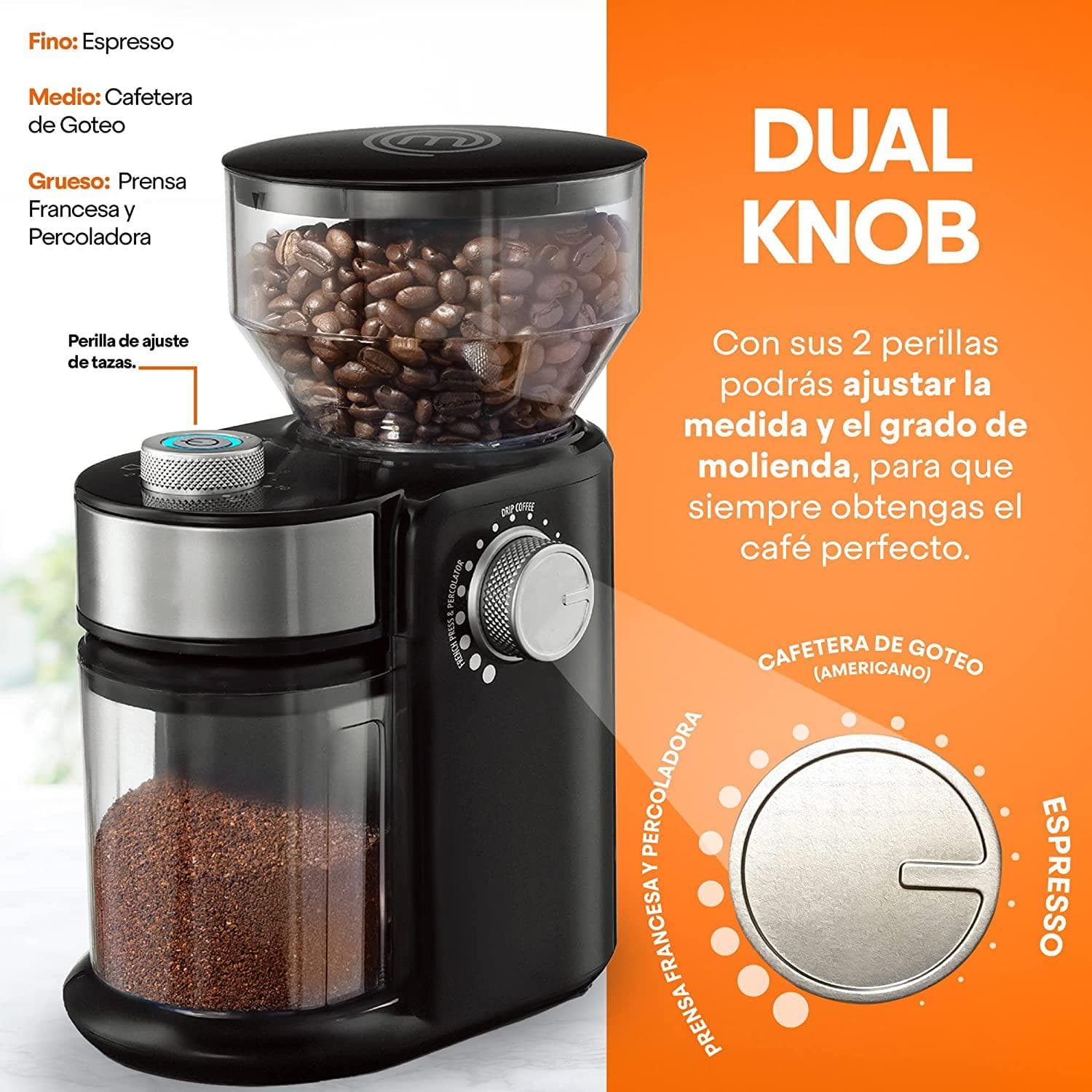 MOLINO CAFE ESPECIAS MASTERCHEF MK-CG-12K PRO — imagen 4