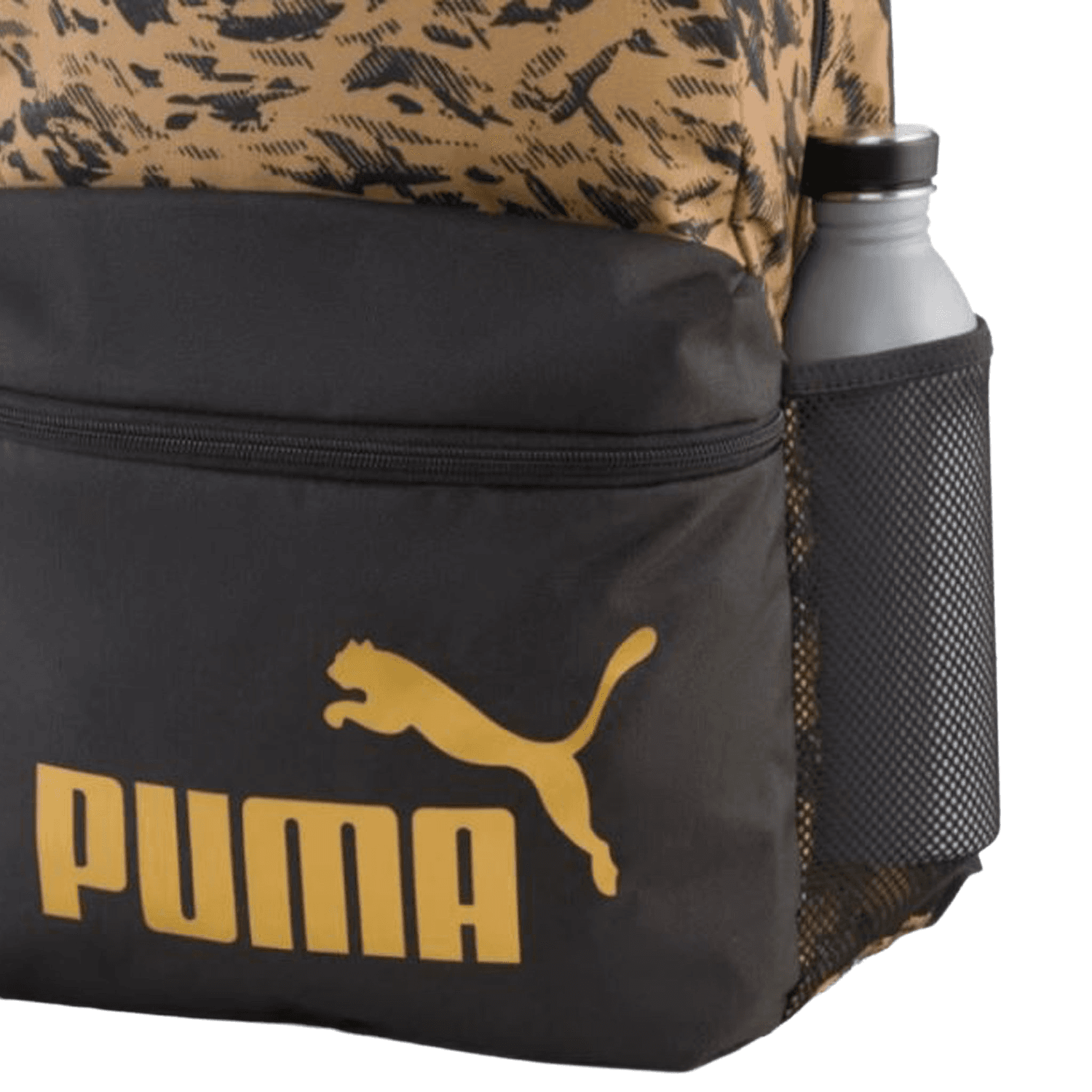 Mochila Unisex Puma Phase Escolar Negro Dorado Caballero 19L — imagen 4