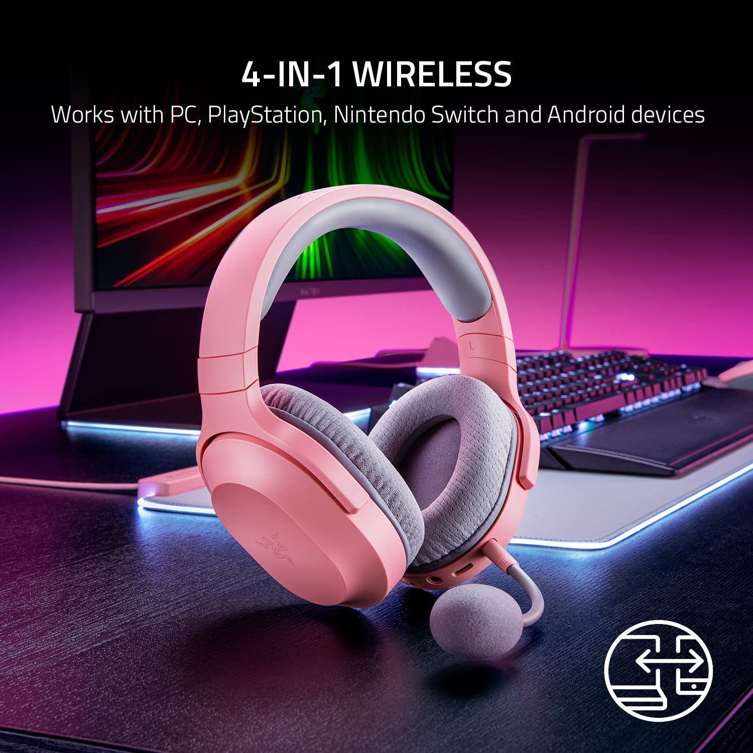 Audífonos Inalámbricos Razer Barracuda X (Rosa) - XBOX / PlayStation / Nintendo SWITCH / PC / Móvil — imagen 3