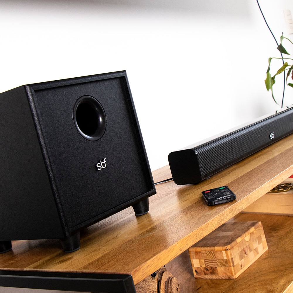 Barra de sonido bocina STF Alud Pro: 2.1 subwoofer, alámbrico, 35W, audio óptico — imagen 3