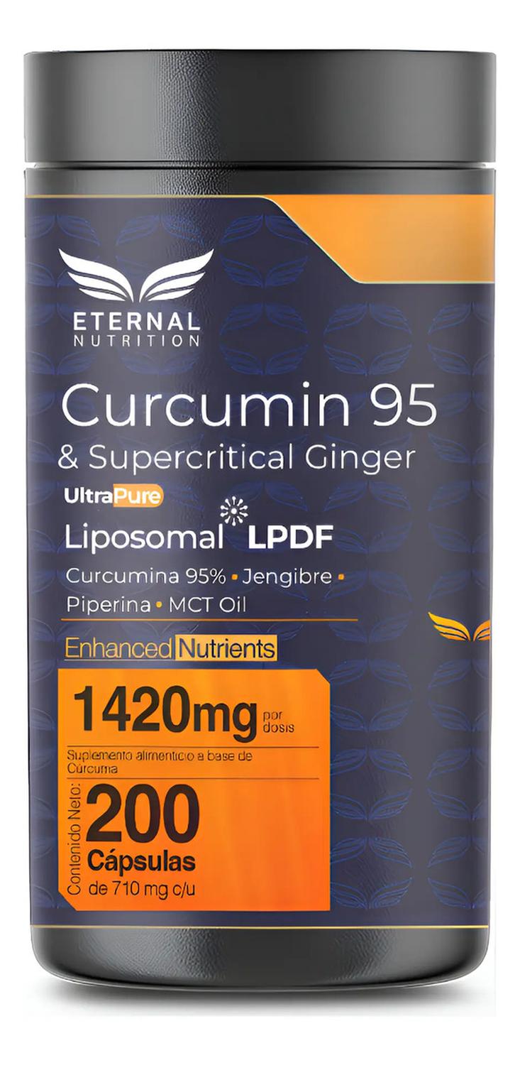Essentials: Cúrcuma 95%, Jengibre Supercrítico + Piperina, Antiinflamatorio Natural, 200 Cápsulas — imagen 1