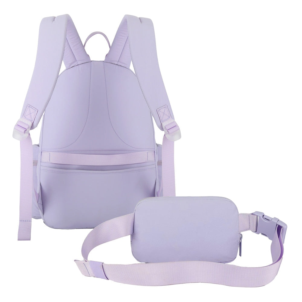 Mochila para Laptop 14" con Cangurera CoolCapital Canyon: Protección y Organización Total, Lila — imagen 8