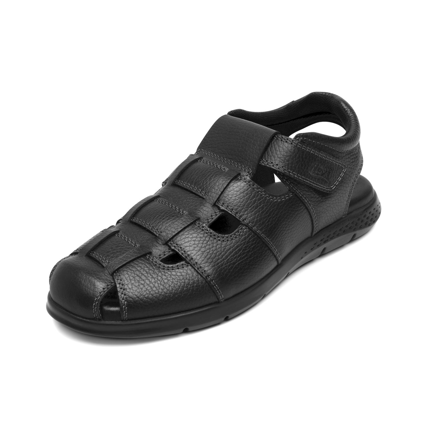Sandalias Flexi Hombre Casual Cerrada Cómoda Negro Caballero — imagen 3