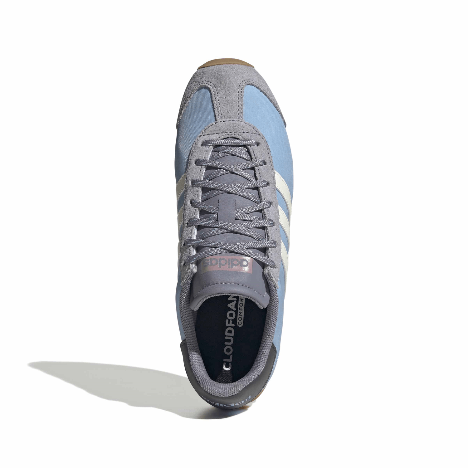 Tenis Adidas Runvista Dama Casual Cintas Azul Cielo Mujer — imagen 7