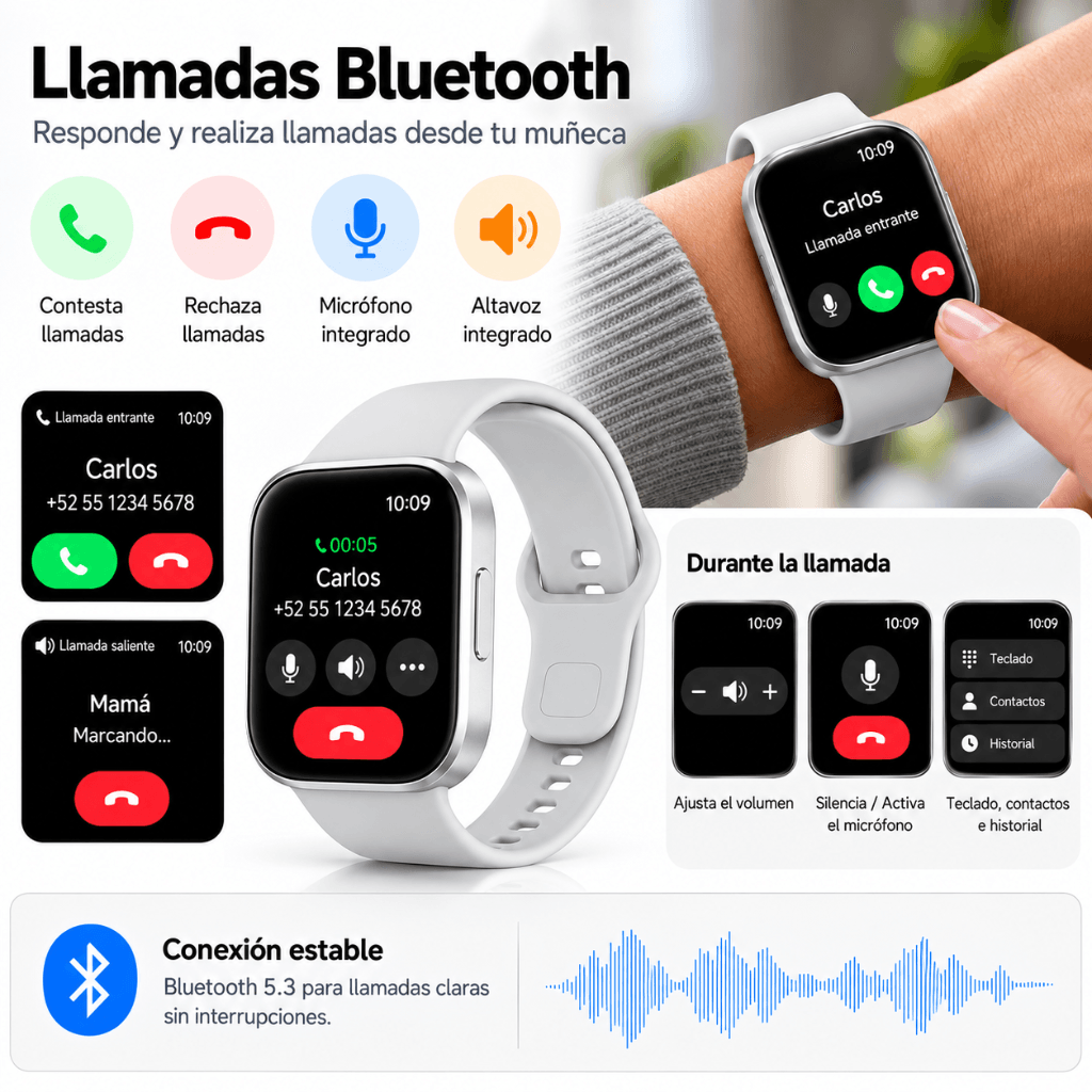 SMARTWATCH XIAOMI REDMI WATCH 6 ACTIVE (PLATA) + BOCINA SANAG M15 (BEIGE) + AUDIFONOS HH MORE T-55 (PLATA) — imagen 3
