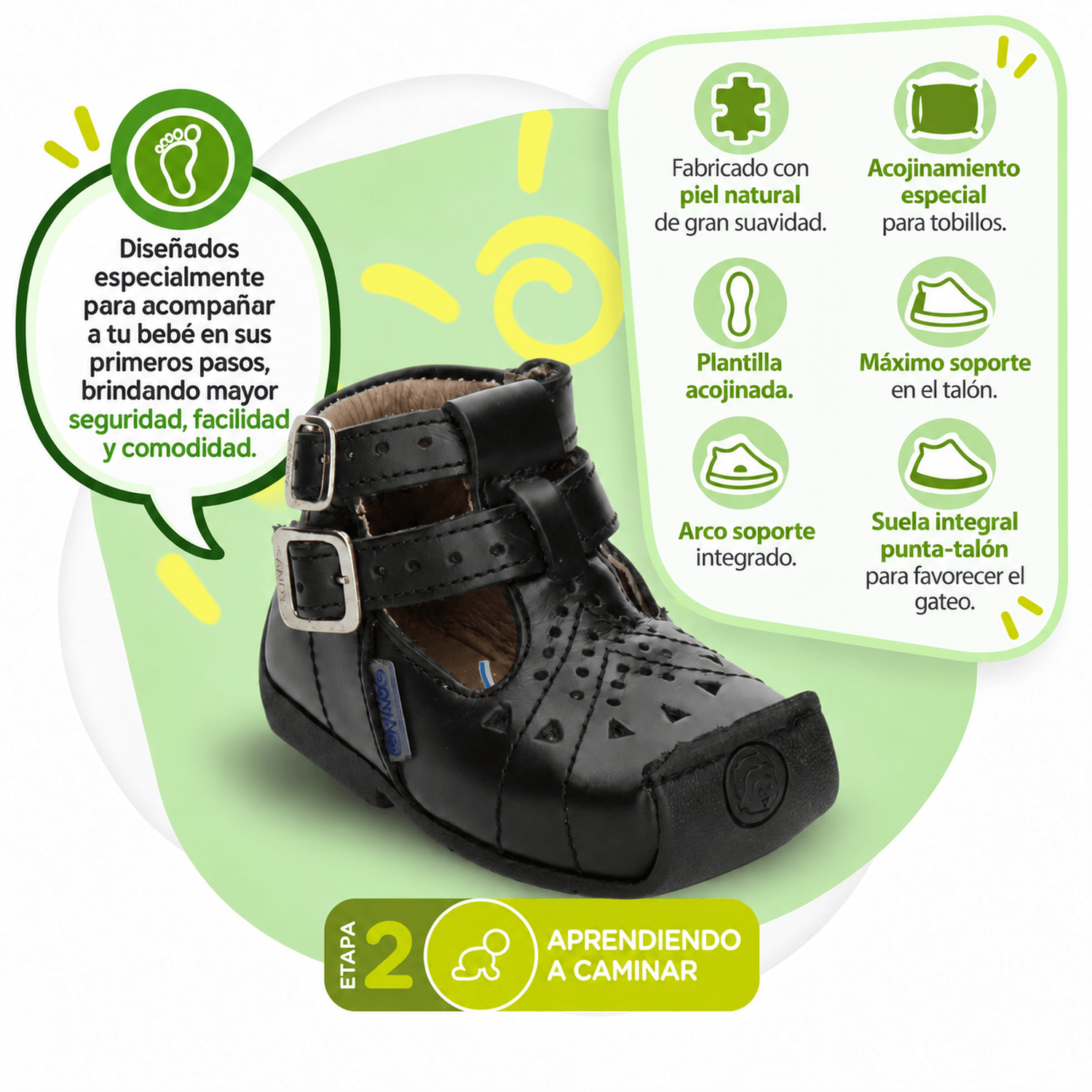 Zapato Pingo Niña Gateador Casual Negro Infantil T11-14 — imagen 2