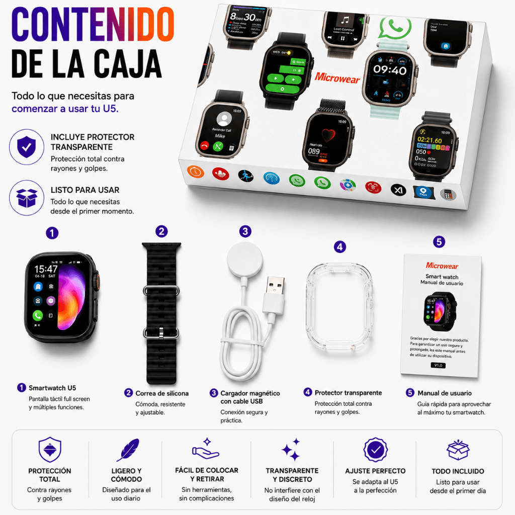 AUDIFONOS G-TIDE FUTURE POD (NEGRO) + SMARTWATCH MICROWEAR U5 — imagen 10
