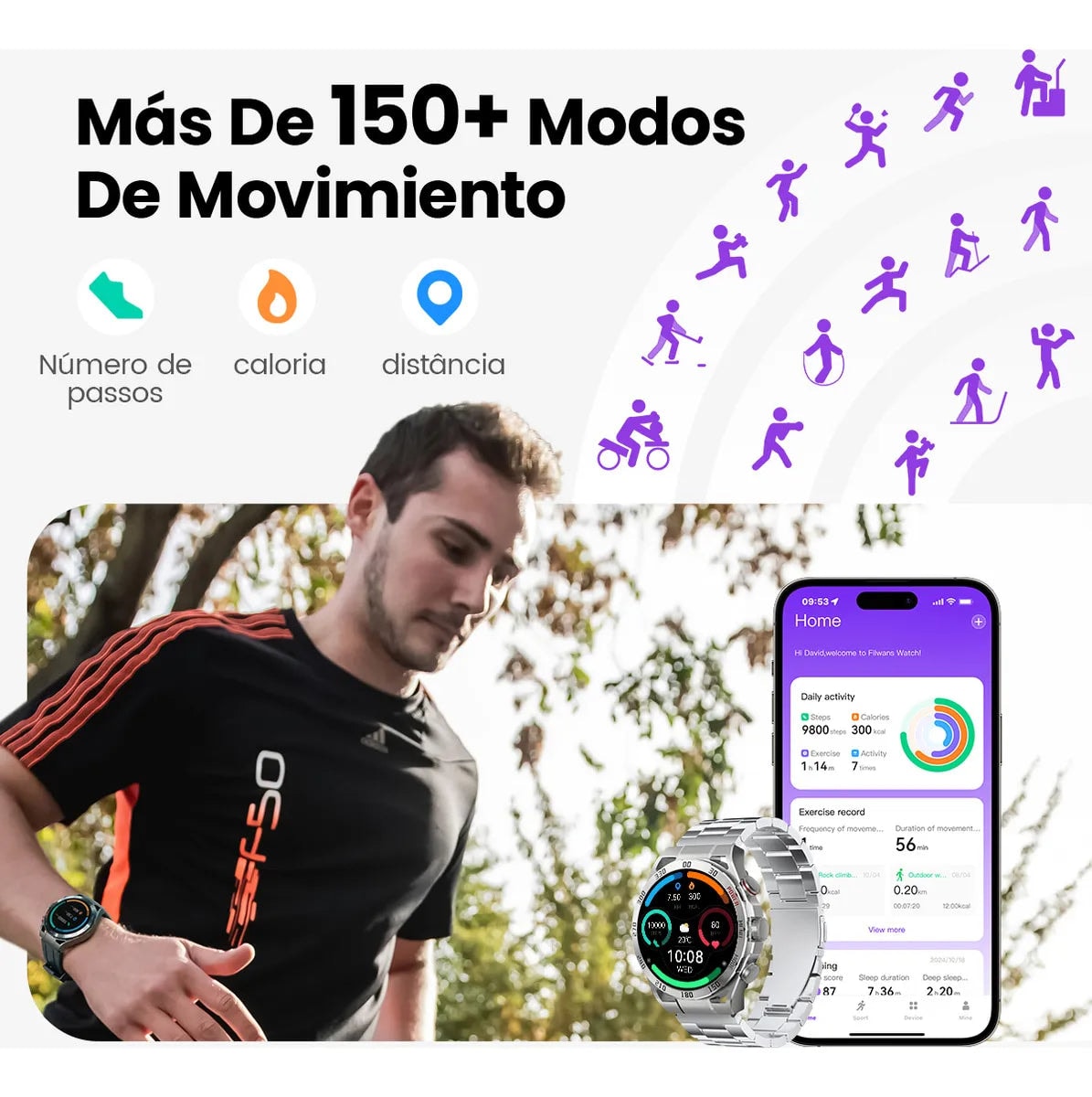 Smartwatch Reloj Filwans Gtr Bluetooth Llamada 1.43 Amoled,llamadas, notificaciones — imagen 7