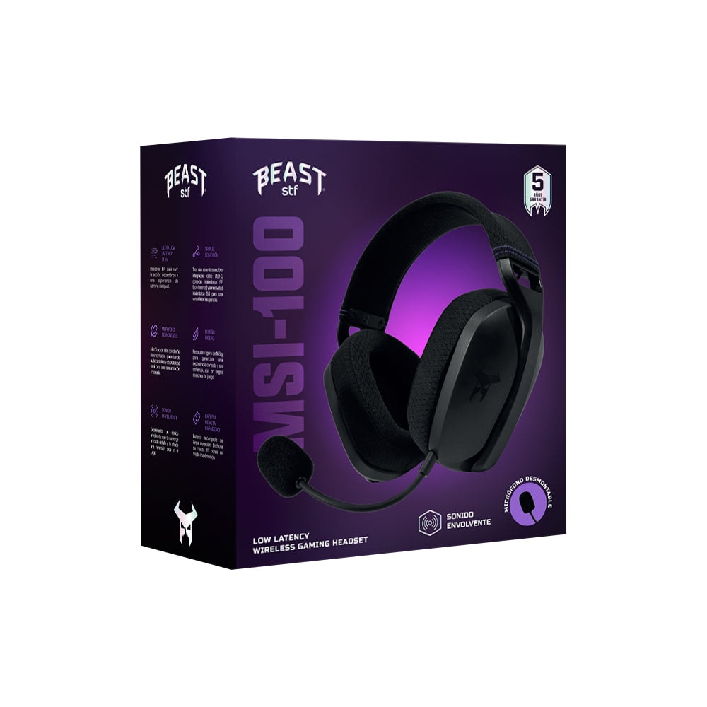 Audífonos Gamer Inalámbricos On ear STF Beast MSI-100: Micrófono removible, 15 hrs uso, Low Latency — imagen 13