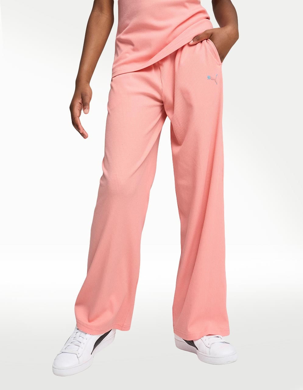 Pants Puma Butterfly Vibe Ribbed Rosa - Niña — imagen 2