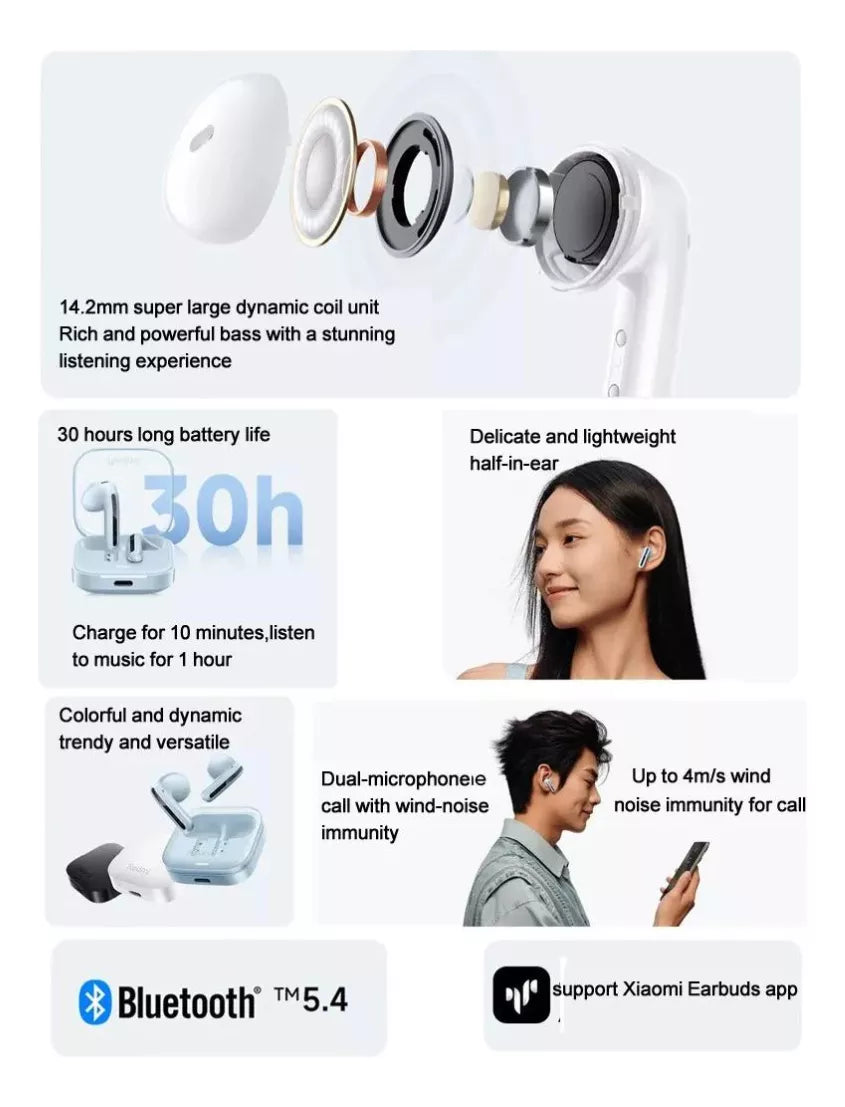 Audífonos Xiaomi Redmi Buds 6 Active Smartwatch G-tide S5 pro — imagen 7