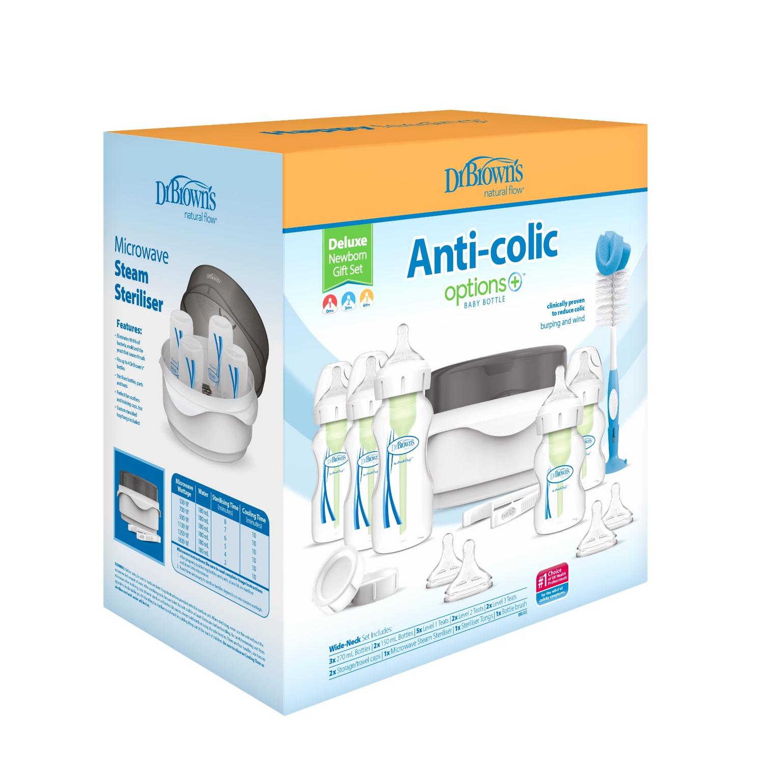 Kit Biberones Anticólicos+Cepillo+Esterilizador Dr. Brown's — imagen 3