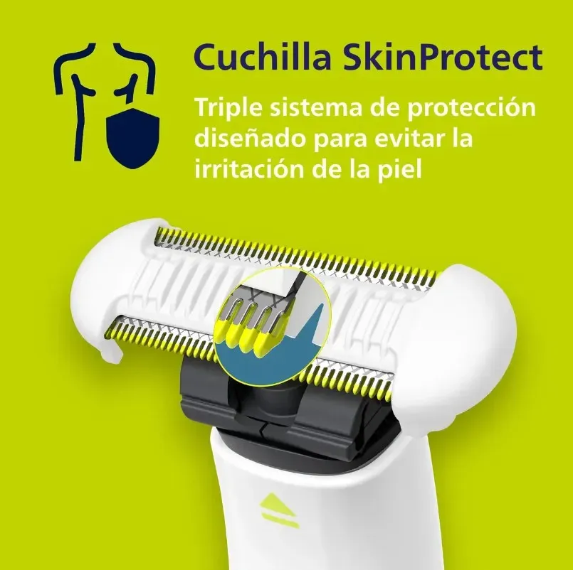Philips QP1924/14 Oneblade Intimate, Para Las Zonas Íntimas, Incluye Cuchilla Skinprotect, 1 Peine Recortador, Recargable, Para Uso En Seco O Con La Piel Húmeda, Resistente Al Agua — imagen 7