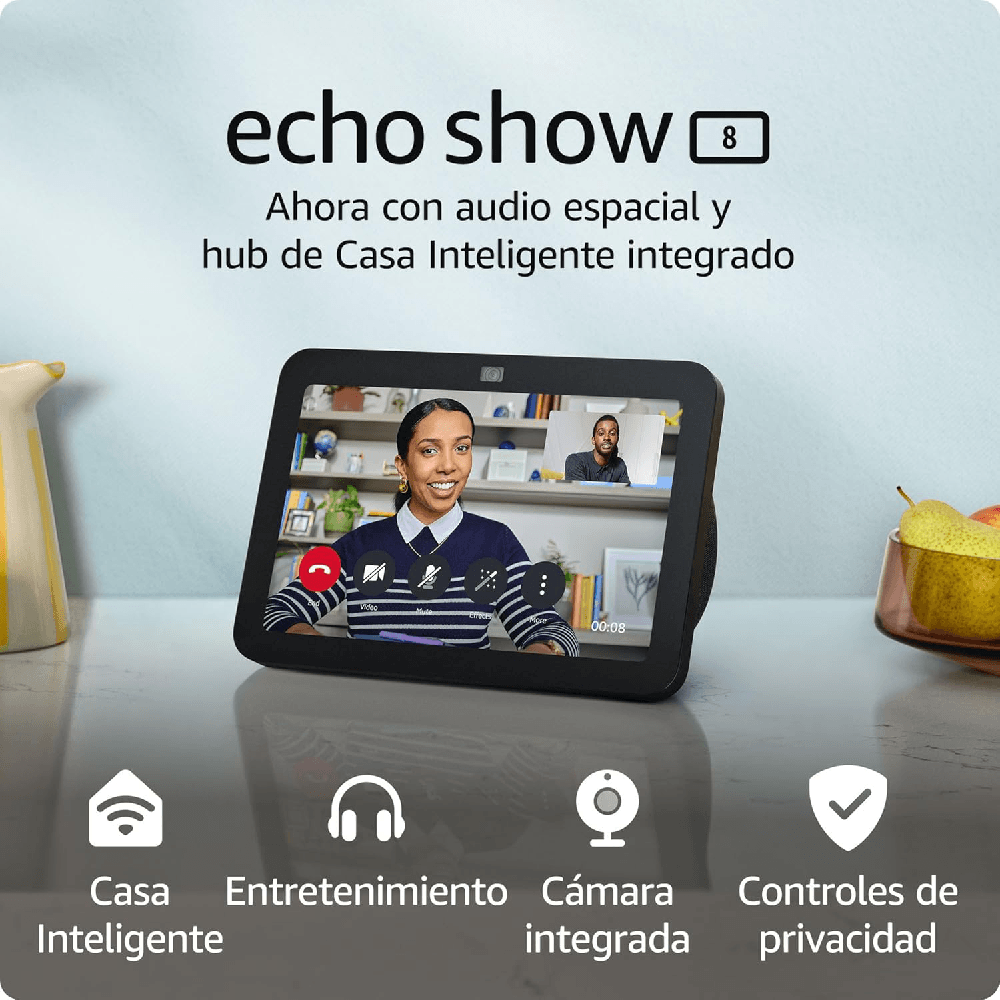Bocina Alámbrica Amazon Echo Show 8 (3a Gen) (Con Alexa) - Negro — imagen 3