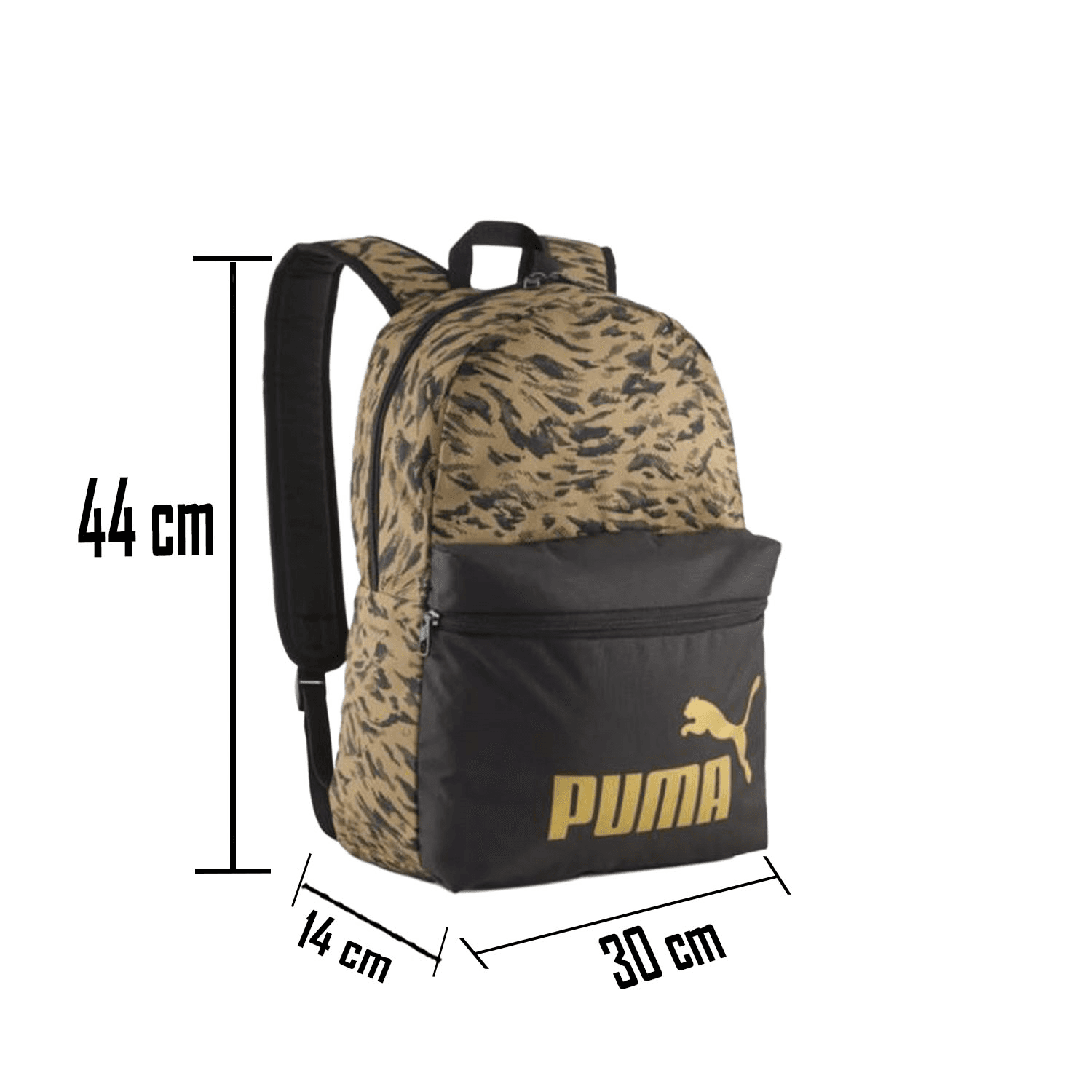 Mochila Unisex Puma Phase Escolar Negro Dorado Caballero 19L — imagen 6