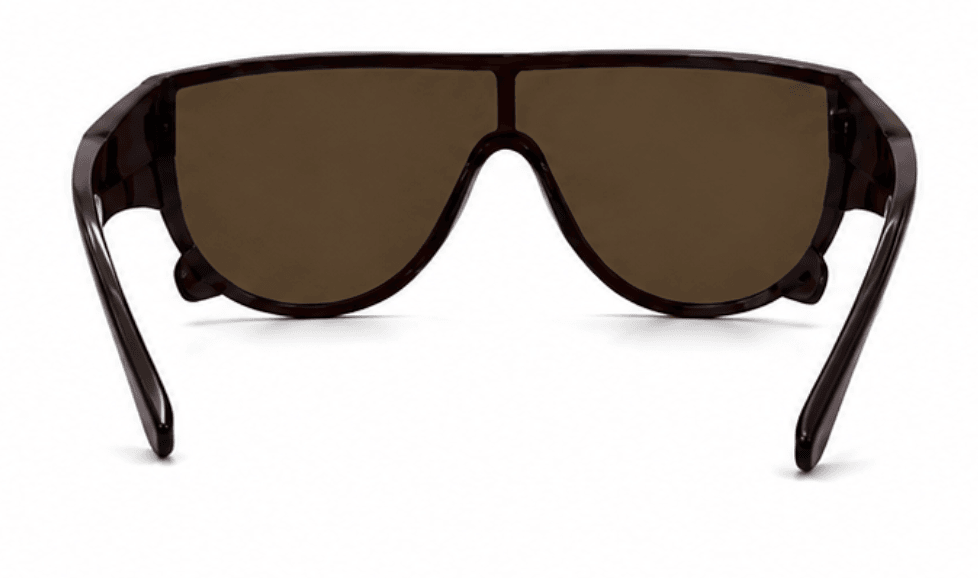 Lentes de Sol Oversize Tipo Shield Carey Unisex, Monolente Café — imagen 2