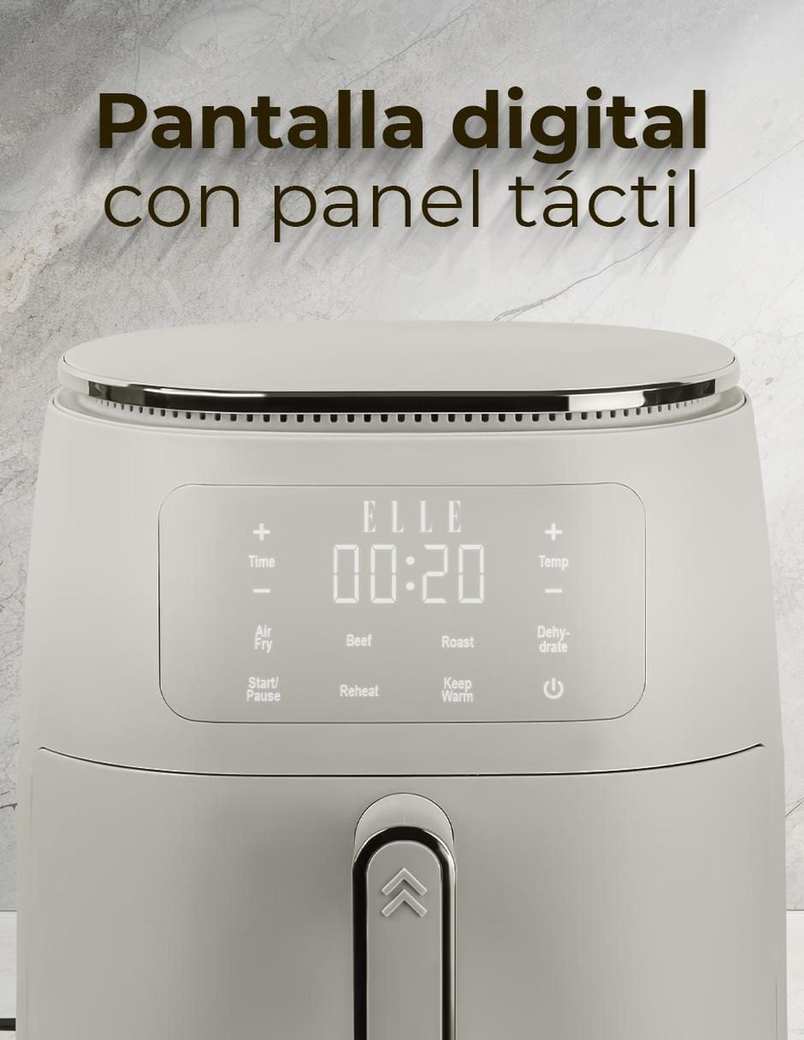 Freidora de Aire Digital Elle 5 L Blanca con Pantalla Táctil 1500 W — imagen 3