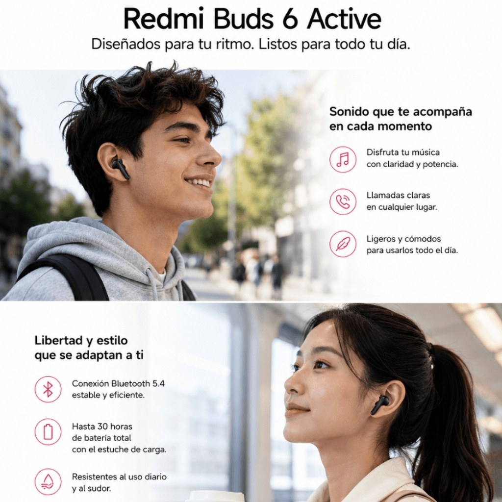 Combo Smartwatch y Audífonos Redmi Buds 6 Active — imagen 7