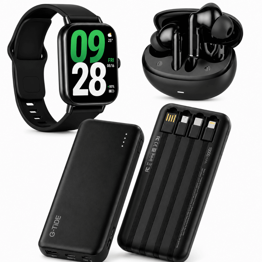 SMARTWATCH WATCH 5 ACTIVE (NEGRA) + AUDIFONOS G-TIDE L42 (NEGRO) + POWER BANCK G-TIDE P1 (NEGRA) — imagen 2