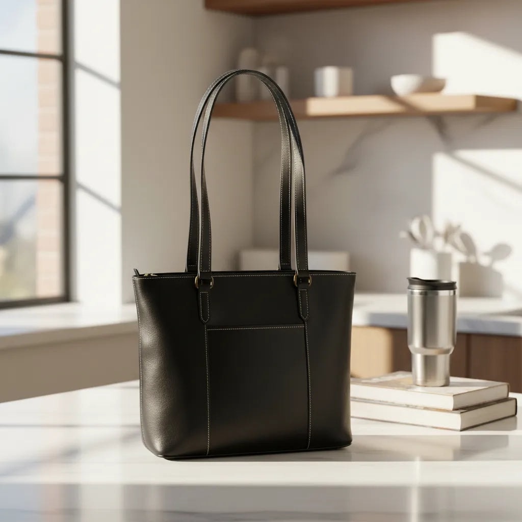 Bolsa Tote Flex De Cuero Mujer Con Cierre — imagen 3