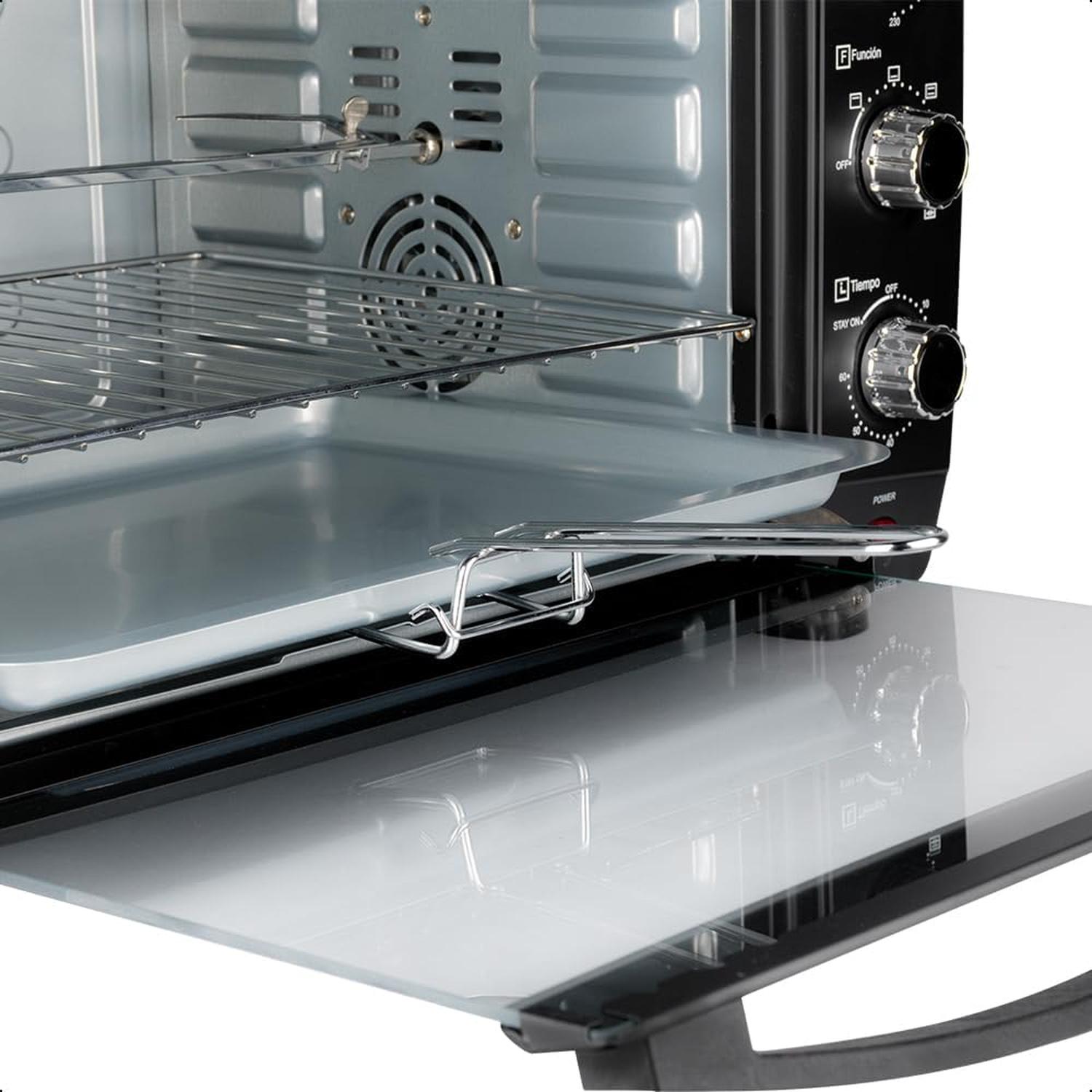 Horno Tostador Daewoo 40L DOT-1666 Negro Multifunción Conveccion y Asador Resistente — imagen 7