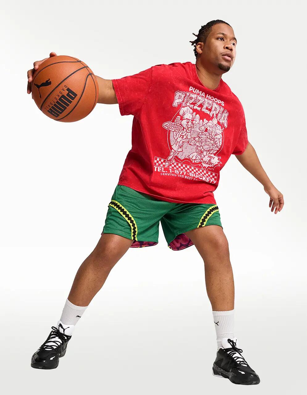 Playera Puma Hoops X TMNT I Rojo - Hombre — imagen 2