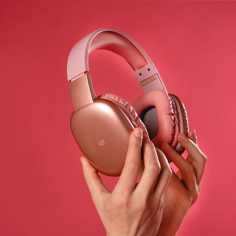 Audífonos inalámbricos On Ear STF Aurum 10hrs Uso Rosa — imagen 11