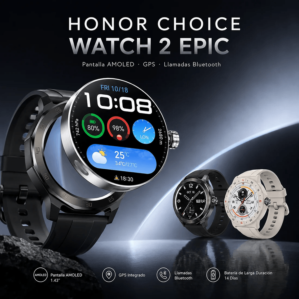 SMARWATCH HONOR CHOICE 2 EPIC AMOLED + AUDIFONOS SABALA ST-765 — imagen 5