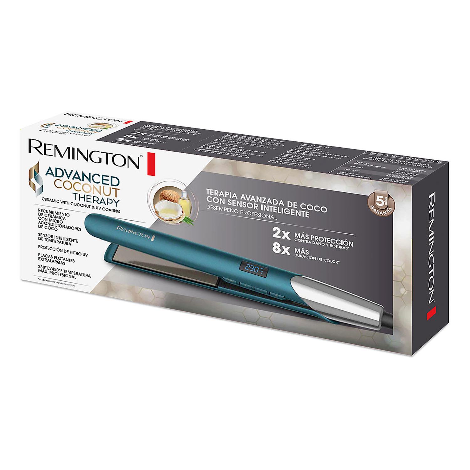 Plancha Alaciadora Remington S8607 Cerámica Coconut Negra — imagen 2