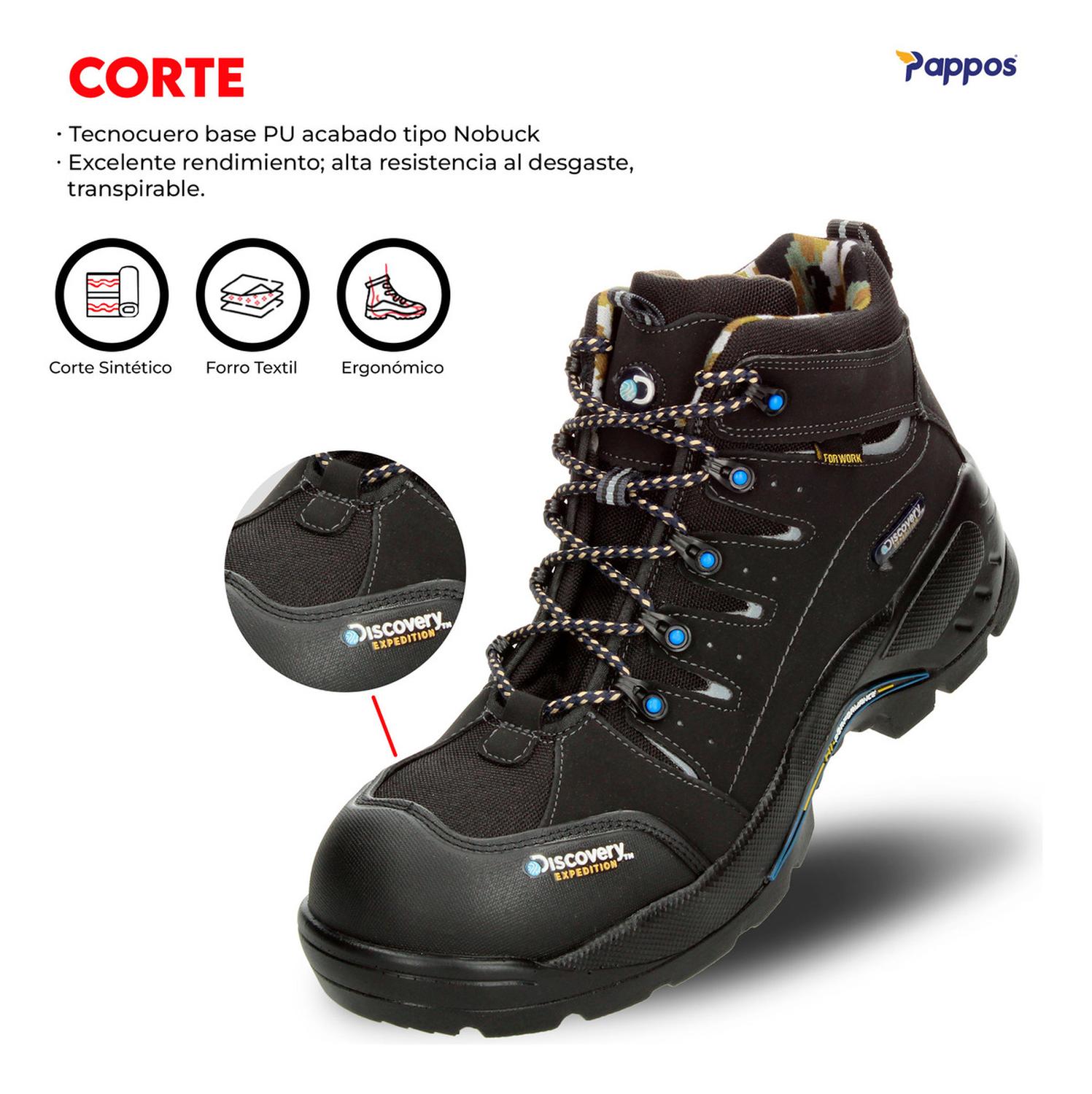 Bota Hombre Discovery Negro Industrial Cintas Antiderrapante — imagen 4
