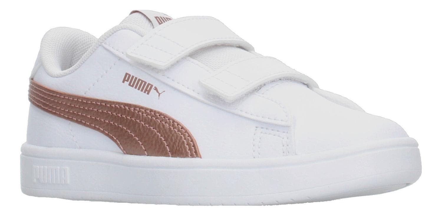 Tenis Niña Puma Rickie Classic V Casual Blanco Oro Rosado Infantil T17-22 — imagen 3