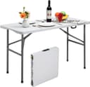 Mesa Plegable Cuory Blanca 122x60cm Compacta Resistente