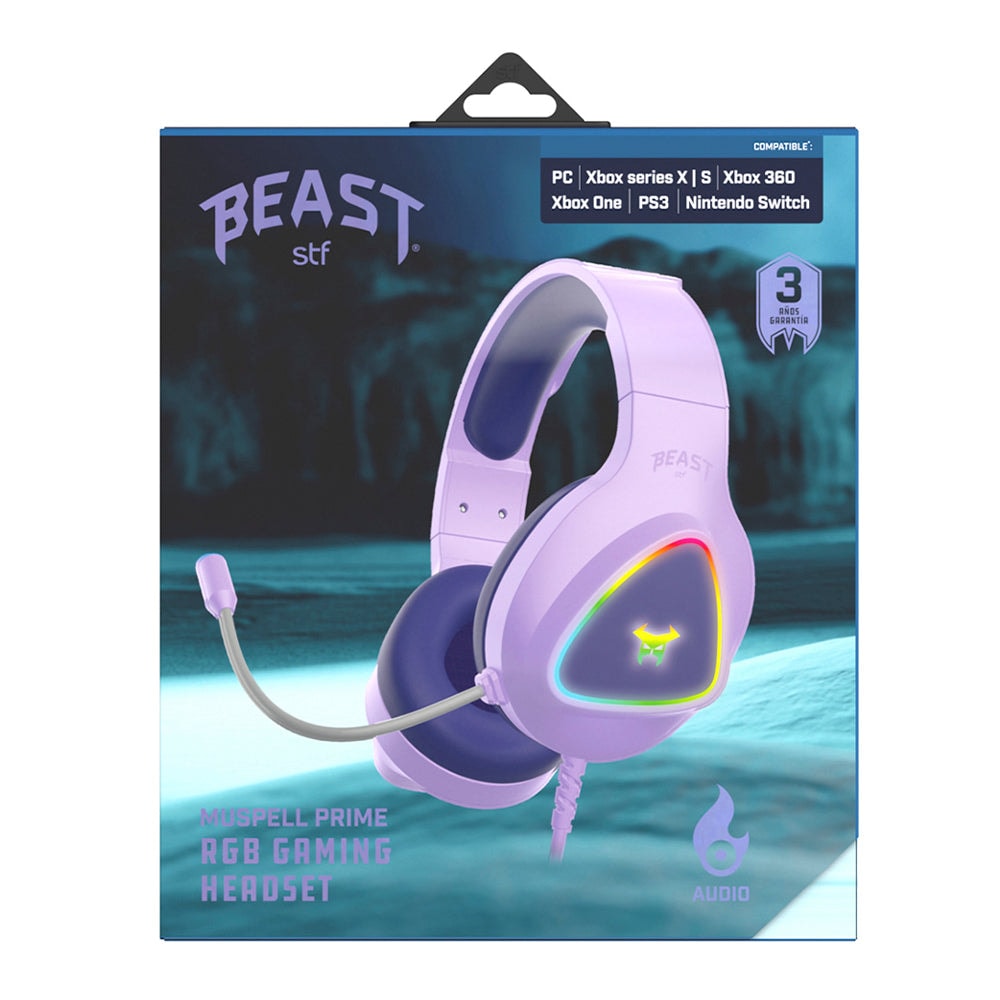 Audífonos Gamer alámbricos STF Beast Muspell Prime: Bocina 50mm, Micrófono, Lila — imagen 8
