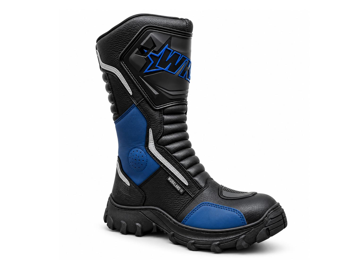 Botas Hombre Moto Biker Doble proposito Workland 76227 Azul — imagen 1