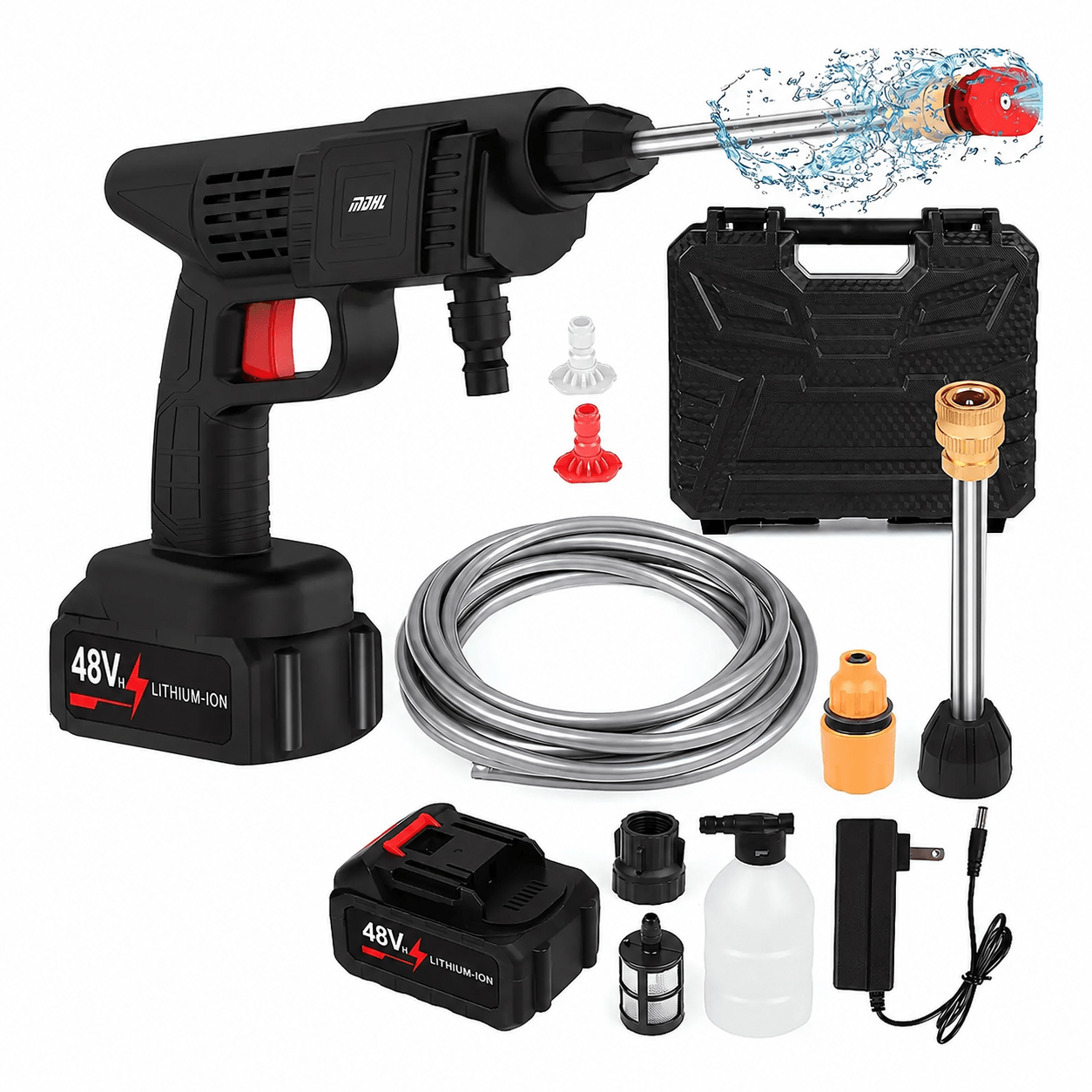 Pistola de Hidrolavado Inalámbrica Recargable 12V con Kit de Accesorios — imagen 2