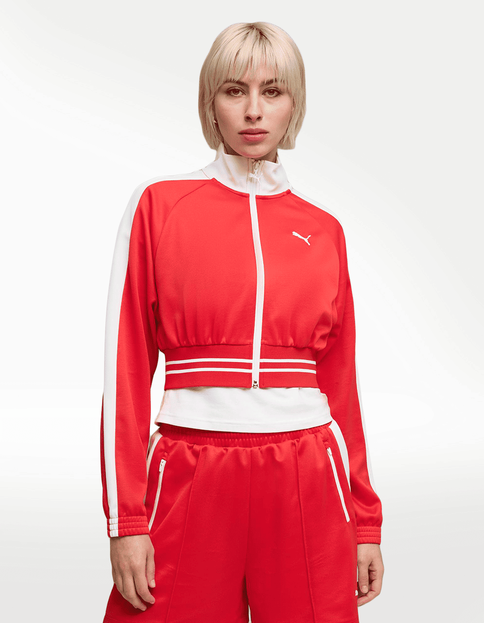 Chaqueta Puma T7 Pique Relaxed Cro Rojo - Mujer — imagen 2